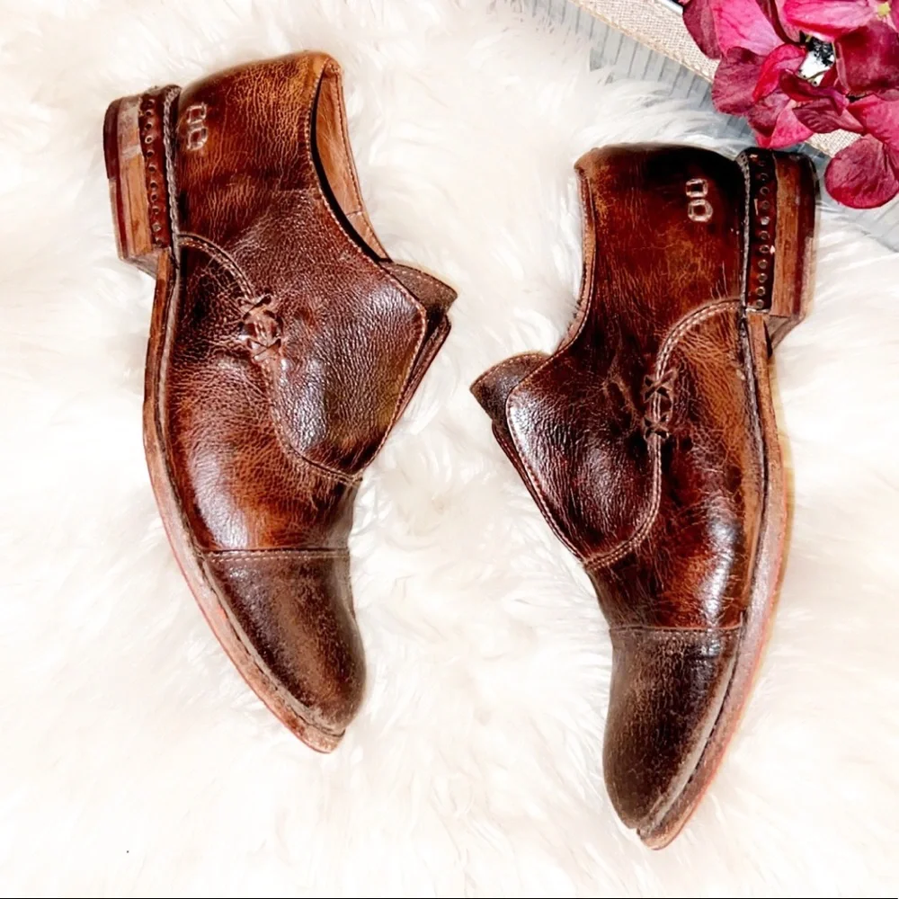 SOLD‼️BED STU Rose Oxford Shoe in Teak Dip Dye Leather - Picture 3 of 8